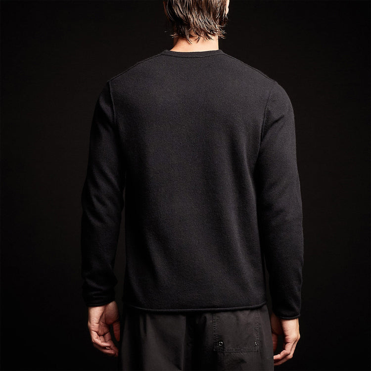 Recycled Cashmere Crew Neck Sweater in Black | James Perse Los Angeles
