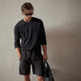 Recycled Cashmere Crew Neck Sweater in Black | James Perse Los Angeles