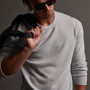 Recycled Cashmere Crew Neck Sweater in Clear Blue | James Perse Los Angeles