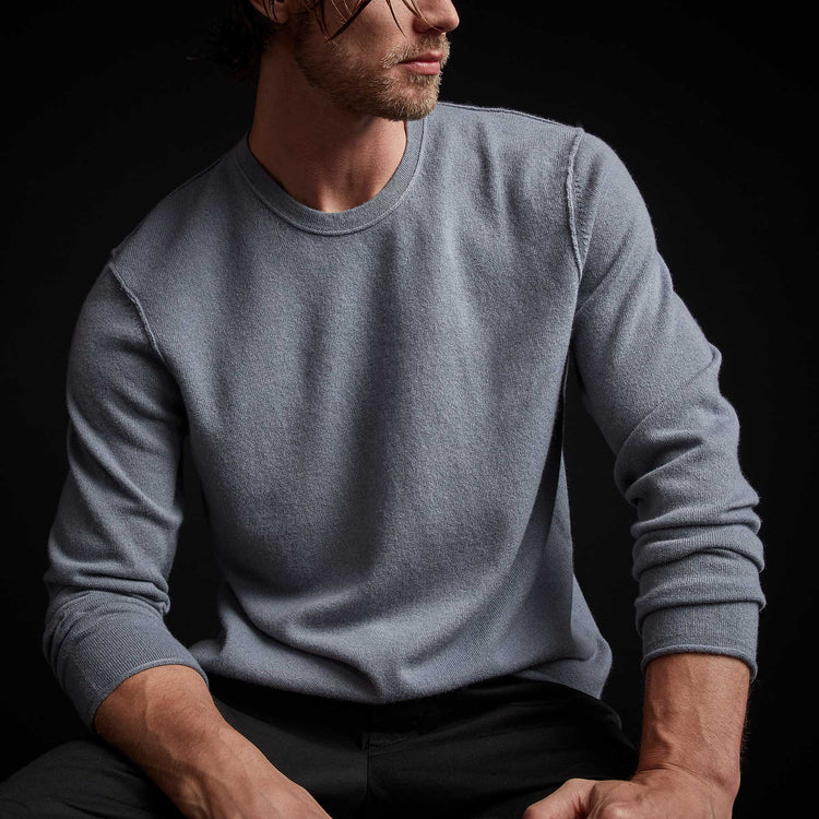 Recycled Cashmere Crew Neck Sweater in Storm | James Perse Los Angeles