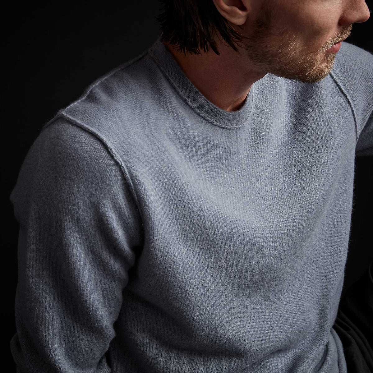Recycled Cashmere Crew Neck Sweater in Storm | James Perse Los Angeles