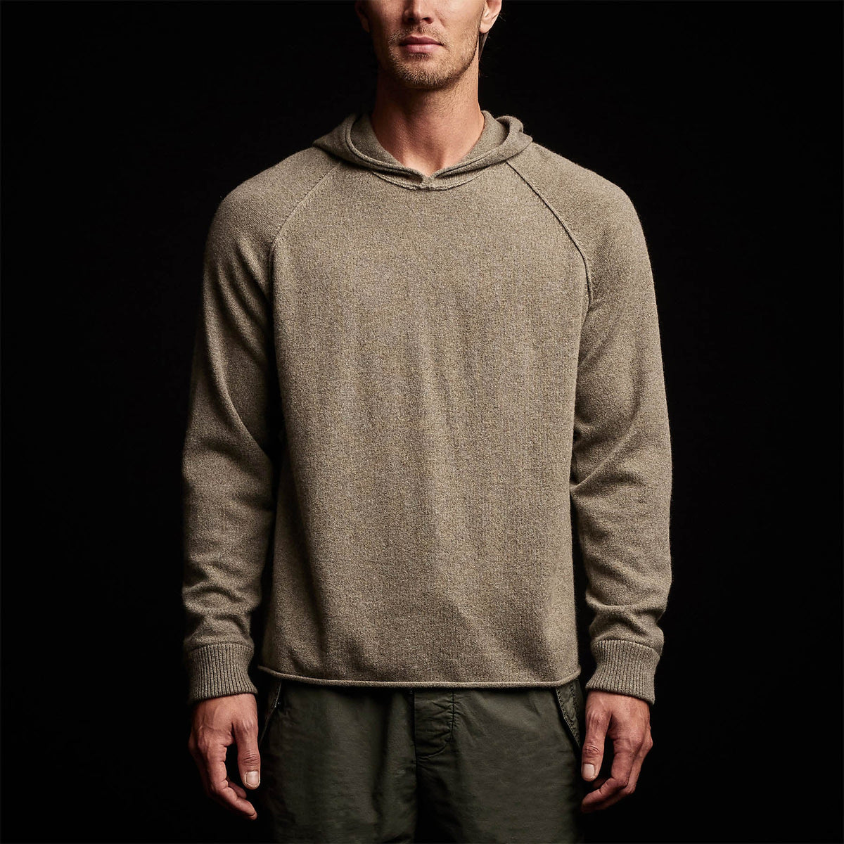 Recycled Cashmere Hooded Sweater in Ammo | James Perse Los Angeles