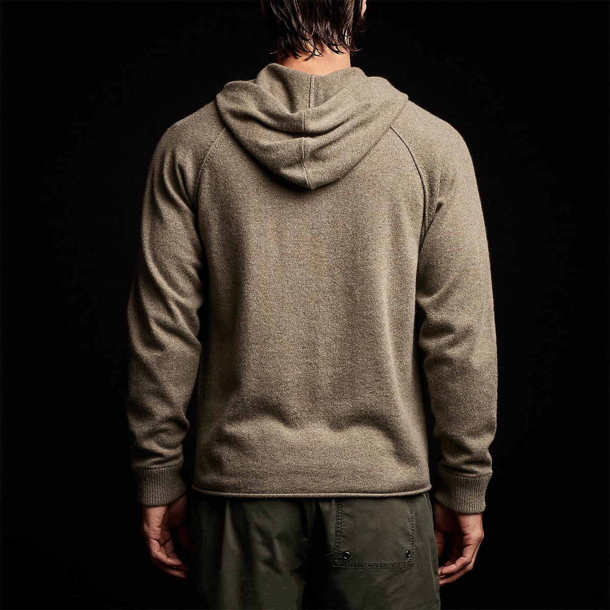 Recycled Cashmere Hooded Sweater in Ammo | James Perse Los Angeles