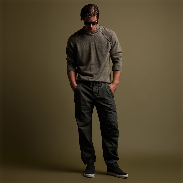 Recycled Cashmere Hooded Sweater in Ammo | James Perse Los Angeles
