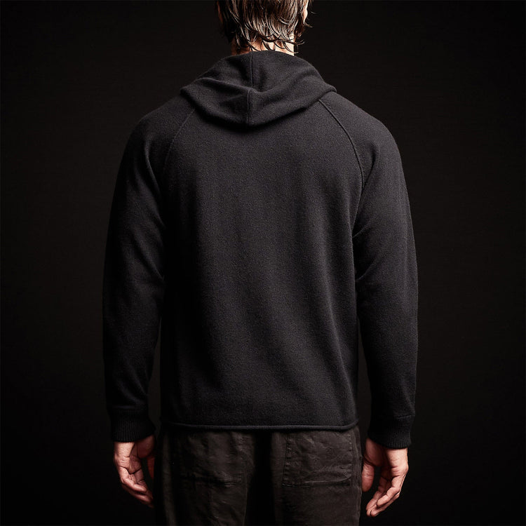 Recycled Cashmere Hooded Sweater in Black | James Perse Los Angeles
