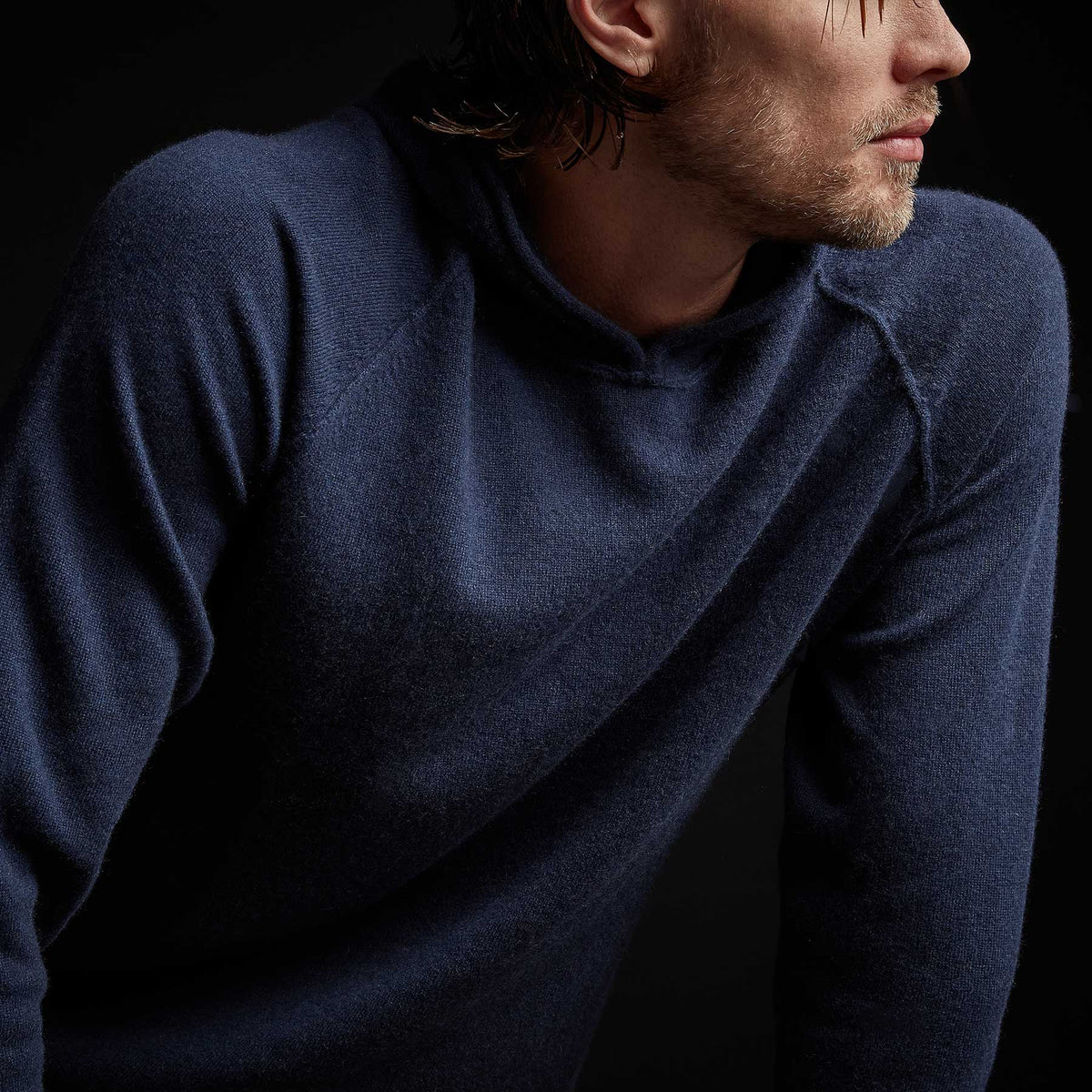 Recycled Cashmere Hooded Sweater in Prussian | James Perse Los Angeles