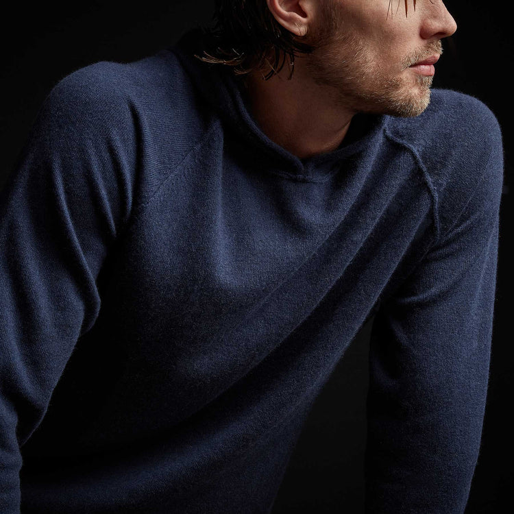 Recycled Cashmere Hooded Sweater in Prussian | James Perse Los Angeles