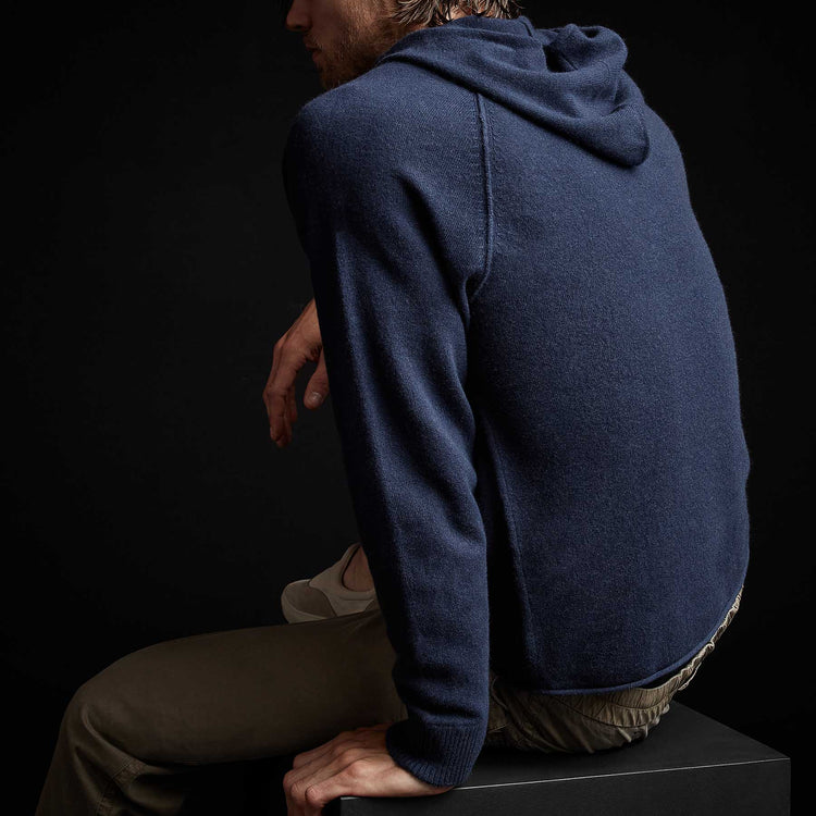 Recycled Cashmere Hooded Sweater in Prussian | James Perse Los Angeles