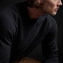 Recycled Cashmere Saddle Shoulder Crew in Black | James Perse Los Angeles