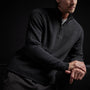 Cashmere Saddle Shldr Half Zip in Anthracite | James Perse Los Angeles