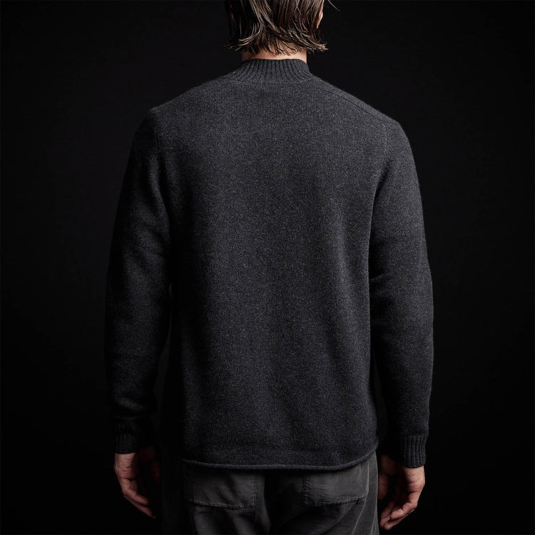 Cashmere Saddle Shldr Half Zip in Anthracite | James Perse Los Angeles