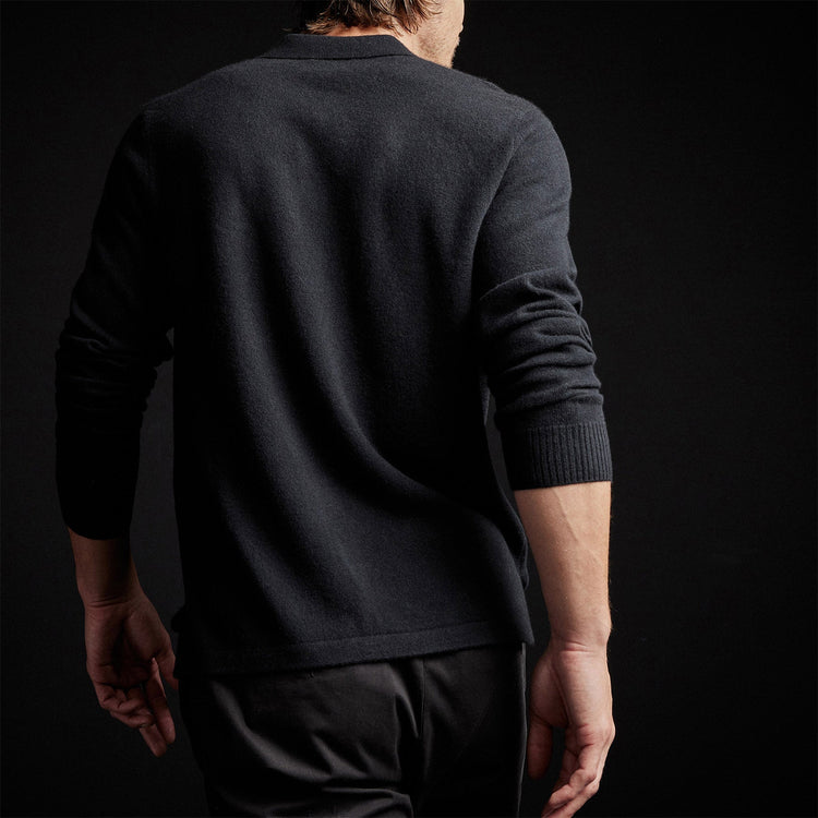 Cashmere Rugby Shirt in Black | James Perse Los Angeles