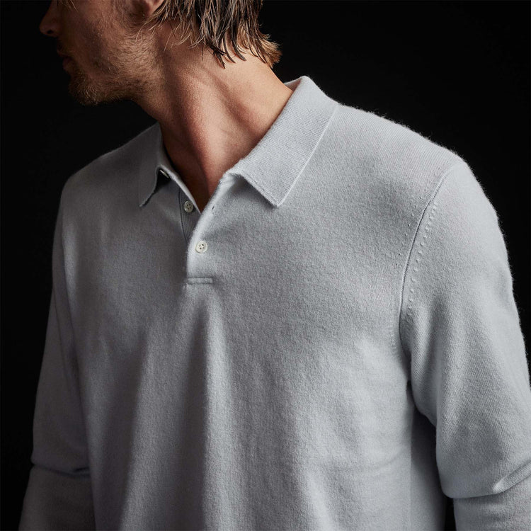 Cashmere Rugby Shirt in Clear Blue | James Perse Los Angeles