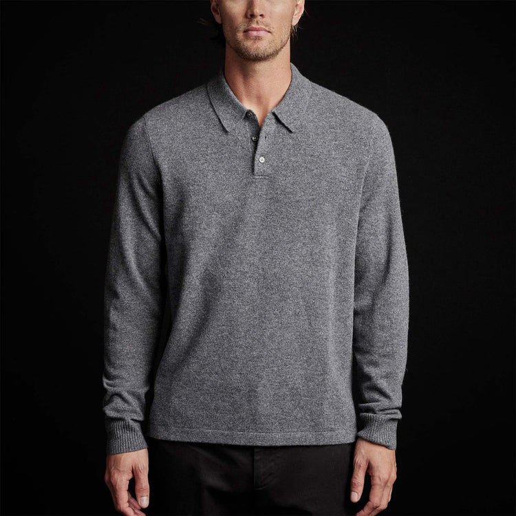 Cashmere Rugby Shirt in Flannel | James Perse Los Angeles