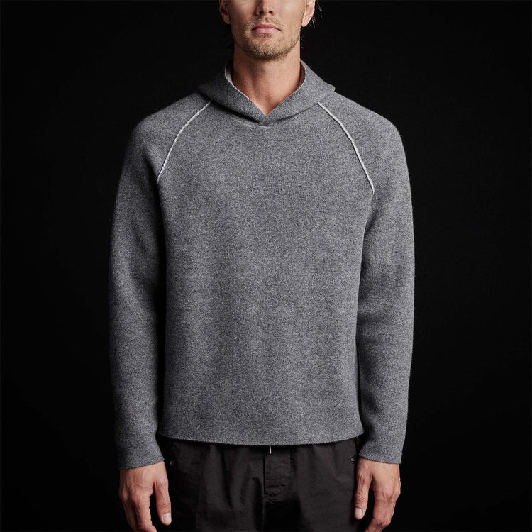 Cashmr Double Bed Raglan Hoodie in Flannel/Grey | James Perse Los Angeles