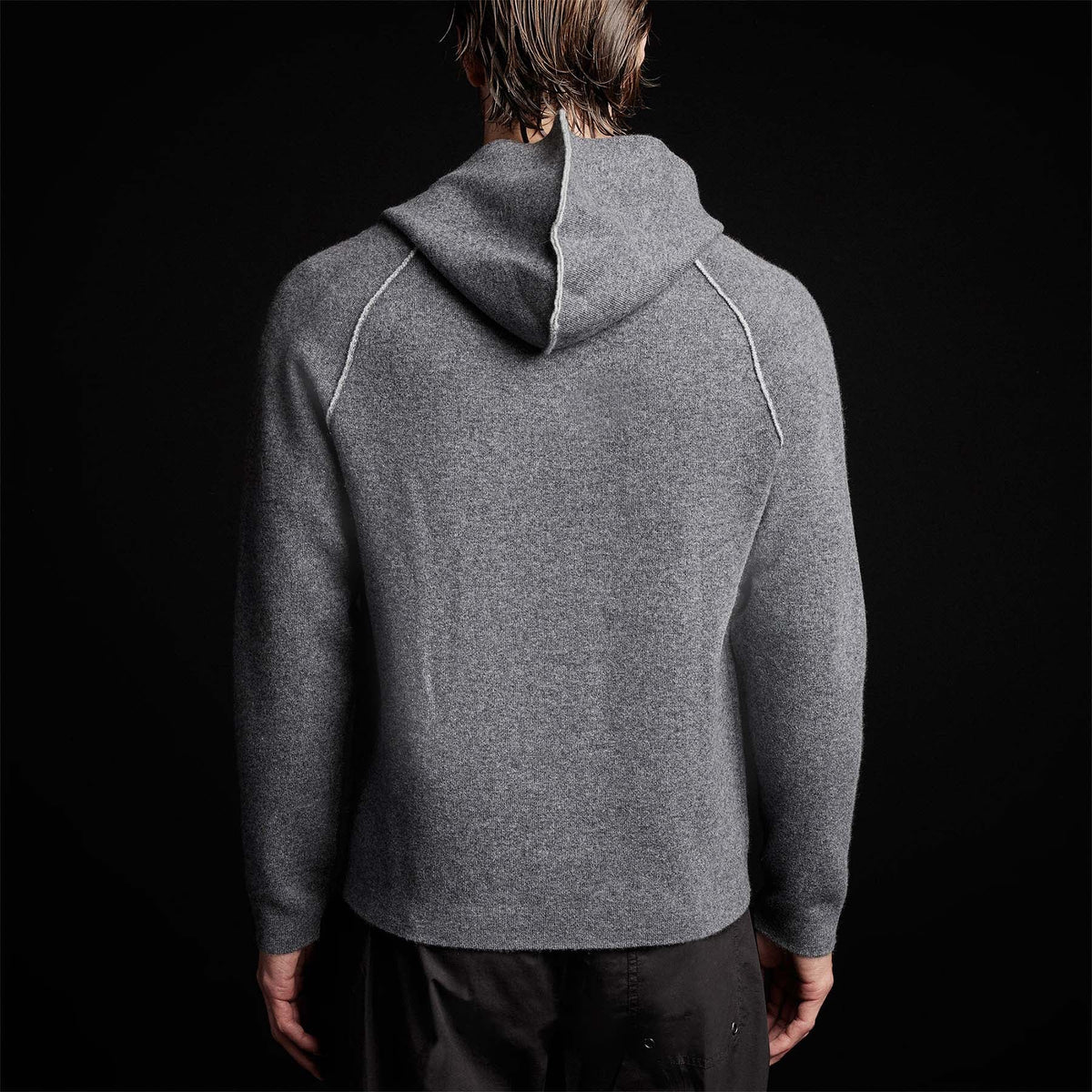 Cashmr Double Bed Raglan Hoodie in Flannel/Grey | James Perse Los Angeles
