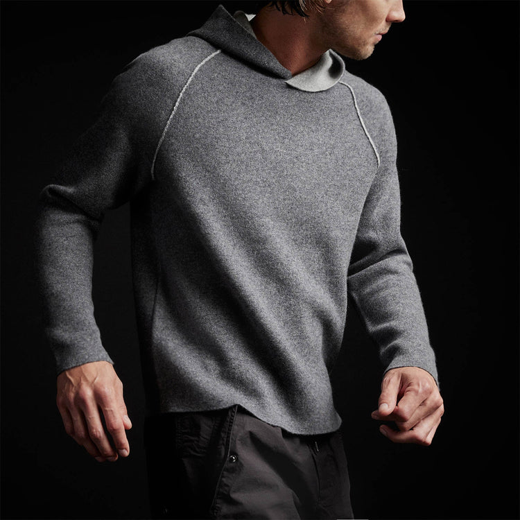 Cashmr Double Bed Raglan Hoodie in Flannel/Grey | James Perse Los Angeles