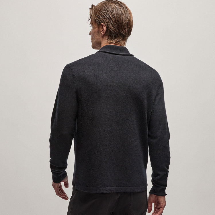 Recycled Cashmere Shawl Collar Sweater in Black | James Perse Los Angeles