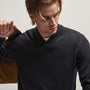 Recycled Cashmere Shawl Collar Sweater in Black | James Perse Los Angeles
