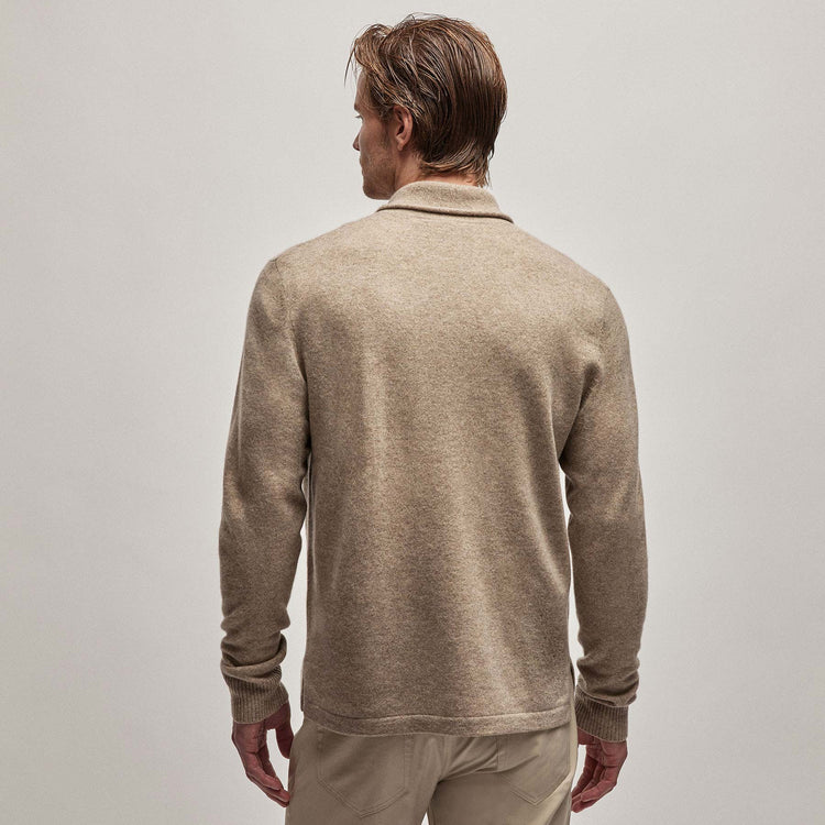 Recycled Cashmere Shawl Collar Sweater in Coyote | James Perse Los Angeles