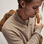 Recycled Cashmere Shawl Collar Sweater in Coyote | James Perse Los Angeles