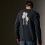 Rcld Cashmere Palm Intarsia Raglan in Coal/Off White | James Perse Los Angeles