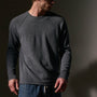 Rcld Cashmere Palm Intarsia Raglan in Flannel/Black | James Perse Los Angeles