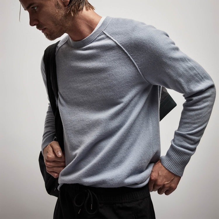 Recycled Cashmere Raglan in Breeze | James Perse Los Angeles