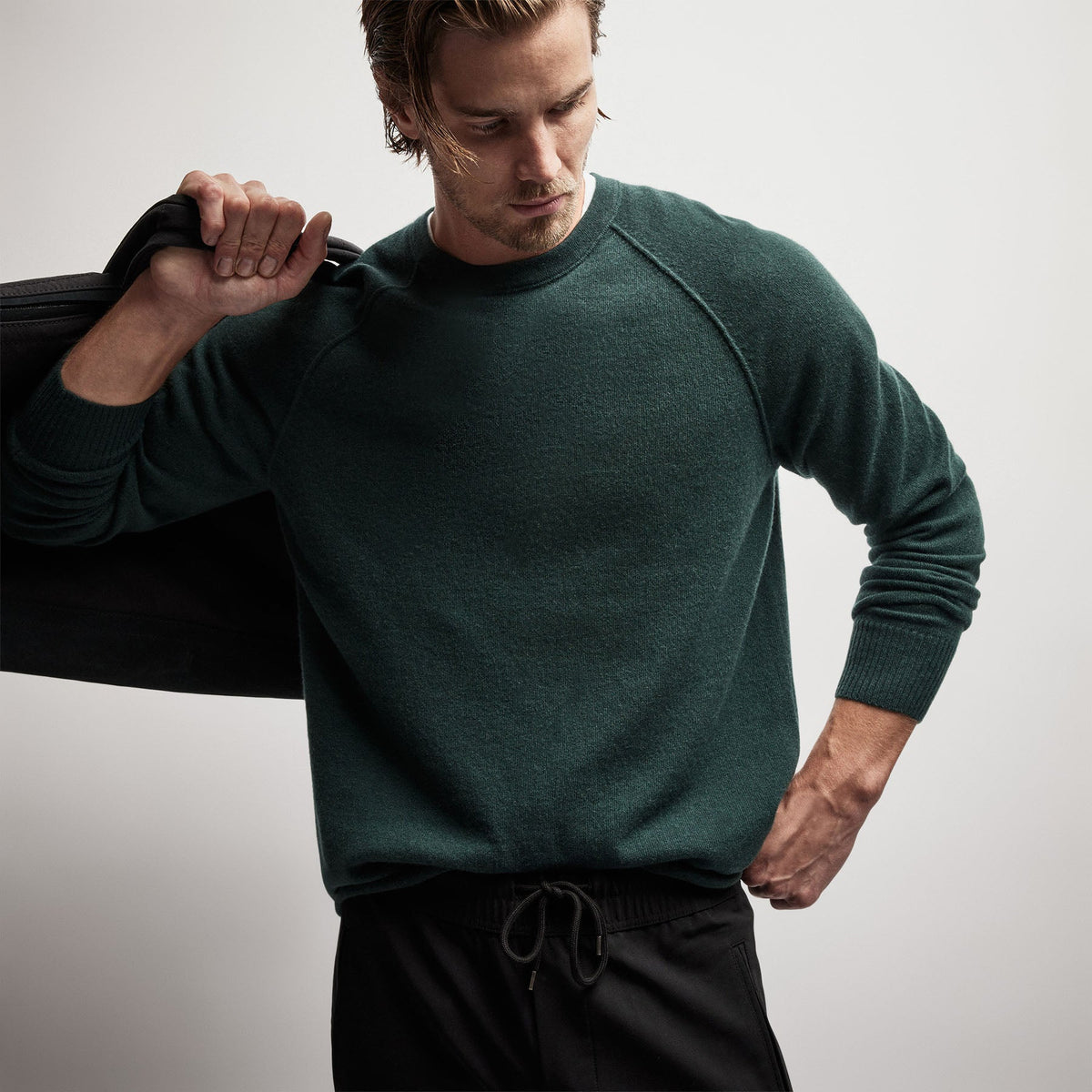 Recycled Cashmere Raglan in Canopy | James Perse Los Angeles