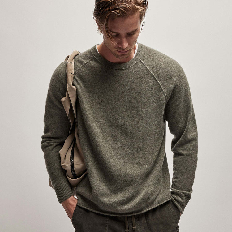 Recycled Cashmere Raglan in Highland | James Perse Los Angeles