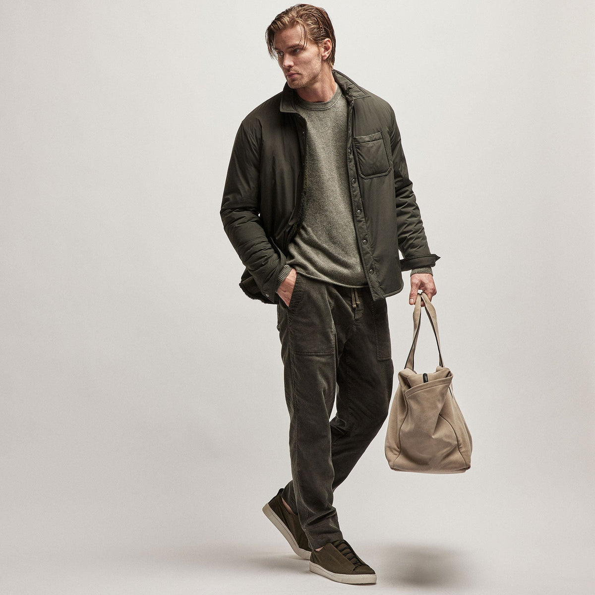 Recycled Cashmere Raglan in Highland | James Perse Los Angeles