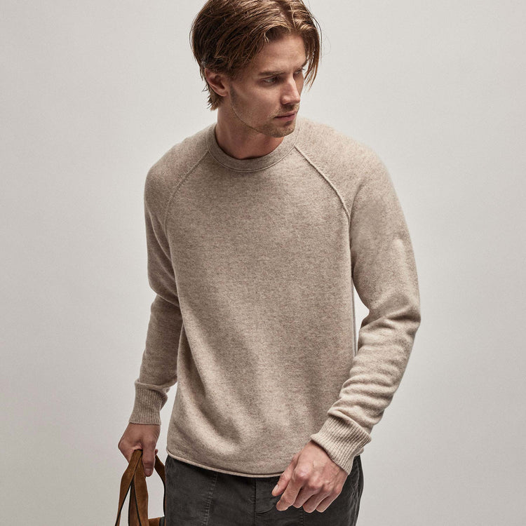 Recycled Cashmere Raglan in Stone | James Perse Los Angeles