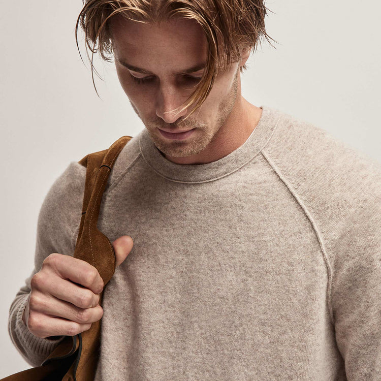 Recycled Cashmere Raglan in Stone | James Perse Los Angeles