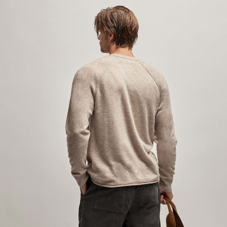 Recycled Cashmere Raglan in Stone | James Perse Los Angeles