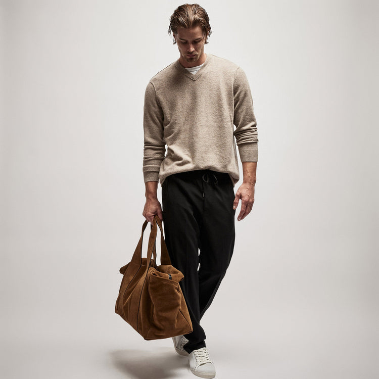 Cashmere V Neck Sweater in Coyote | James Perse Los Angeles
