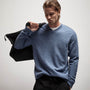 Cashmere V Neck Sweater in Denim | James Perse Los Angeles