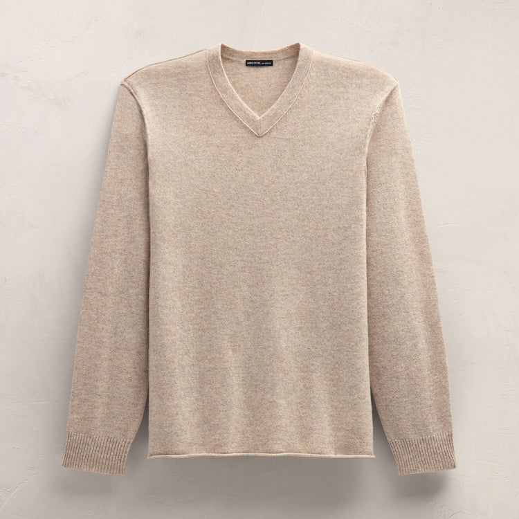 Men's Cashmere V Neck Sweater Gift Set - Black/Stone