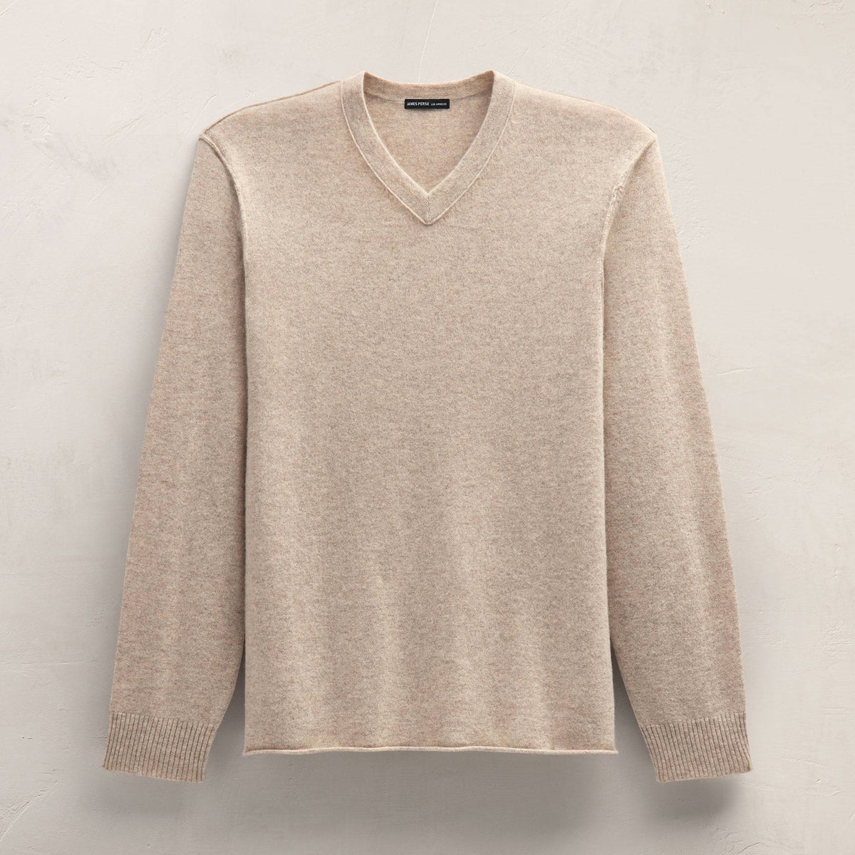 Cashmere V Neck Sweater in Stone | James Perse Los Angeles FLAT