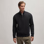 Cashmere Rib Half Zip Sweater in Black | James Perse Los Angeles