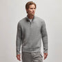 Cashmere Rib Half Zip Sweater in Heather Grey | James Perse Los Angeles