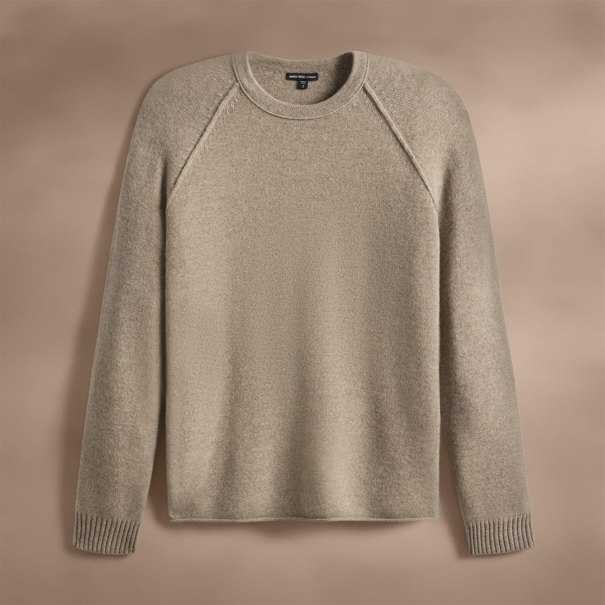 Recycled Cashmere Raglan Crew in Coyote | James Perse Los Angeles