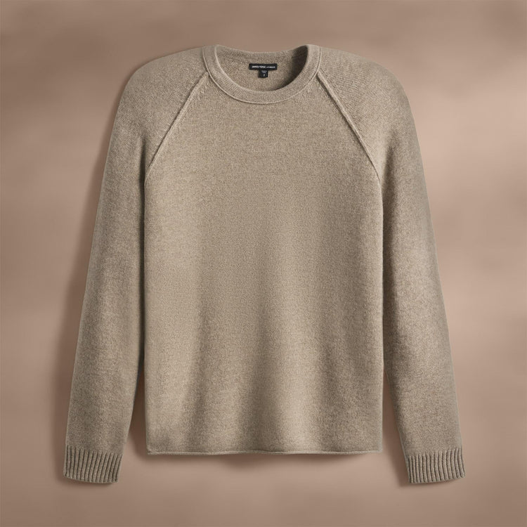 Recycled Cashmere Raglan Crew in Coyote | James Perse Los Angeles