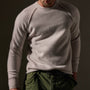 Recycled Cashmere Raglan Crew  in Pearl | James Perse Los Angeles