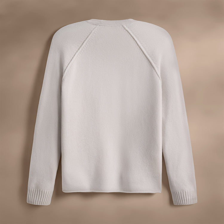 Recycled Cashmere Raglan Crew in Pearl | James Perse Los Angeles