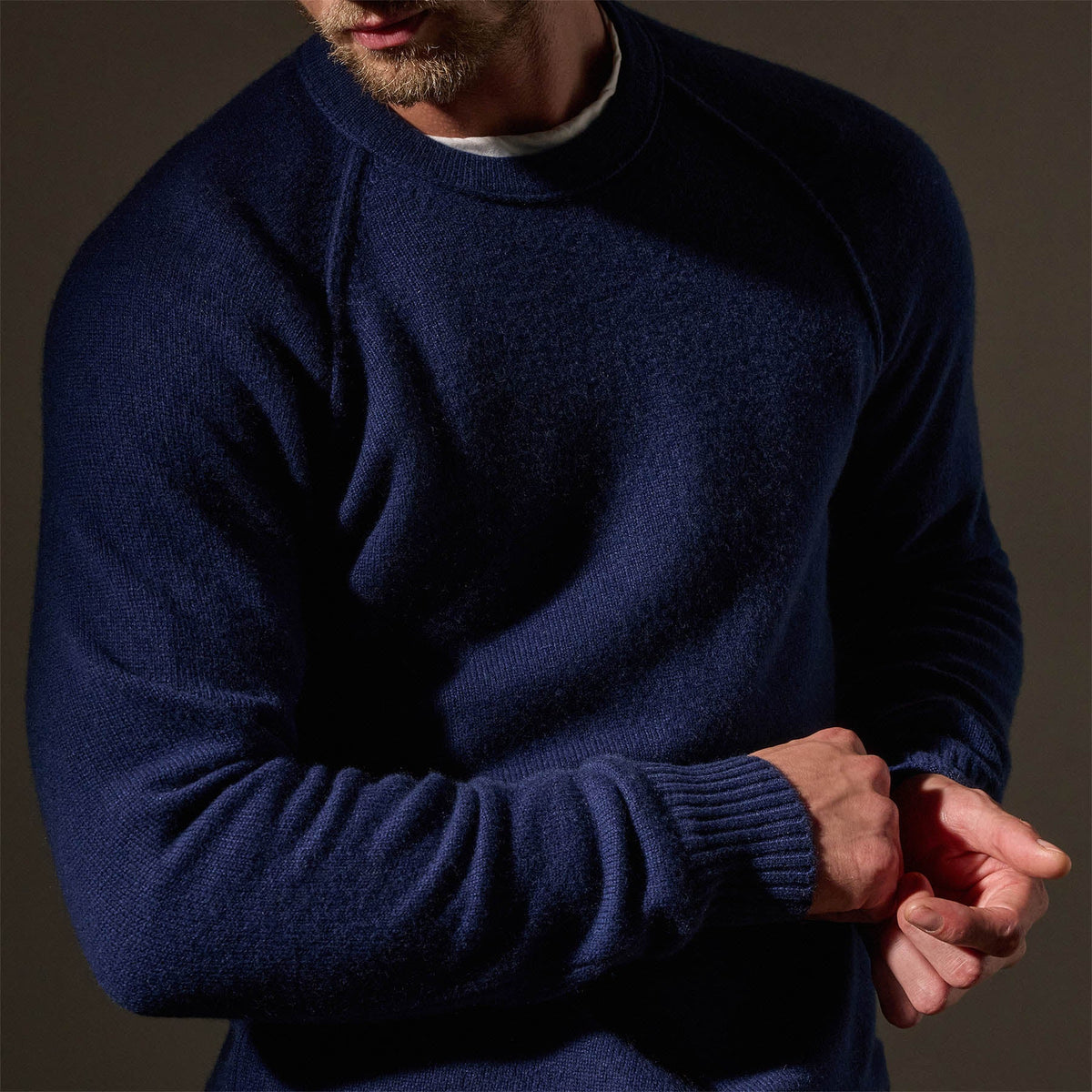 Recycled Cashmere Raglan Crew  in Royal Blue | James Perse Los Angeles