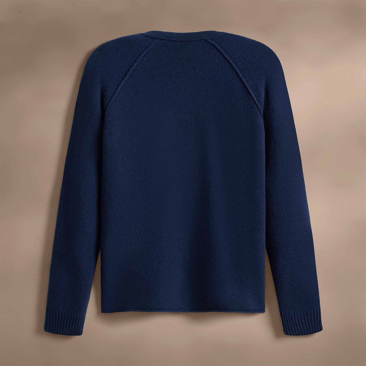 Recycled Cashmere Raglan Crew in Royal Blue | James Perse Los Angeles