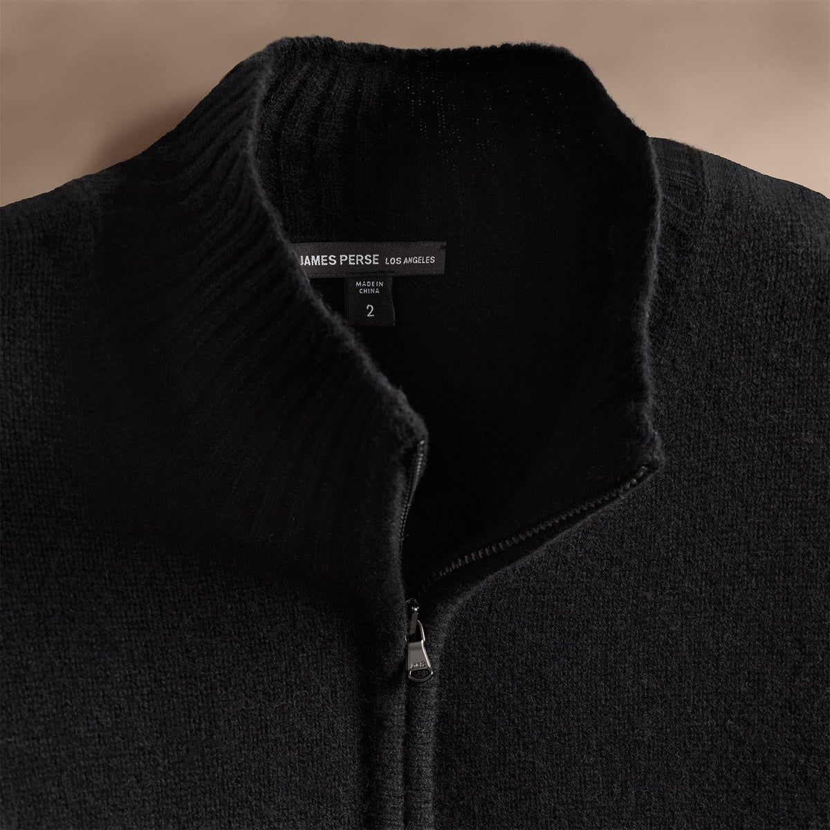 Recycled Cashmere Half Zip in Black | James Perse Los Angeles