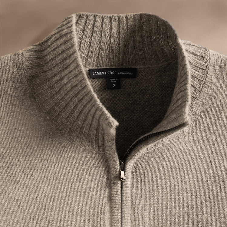 Cashmere Half Zip in Coyote | James Perse Los Angeles