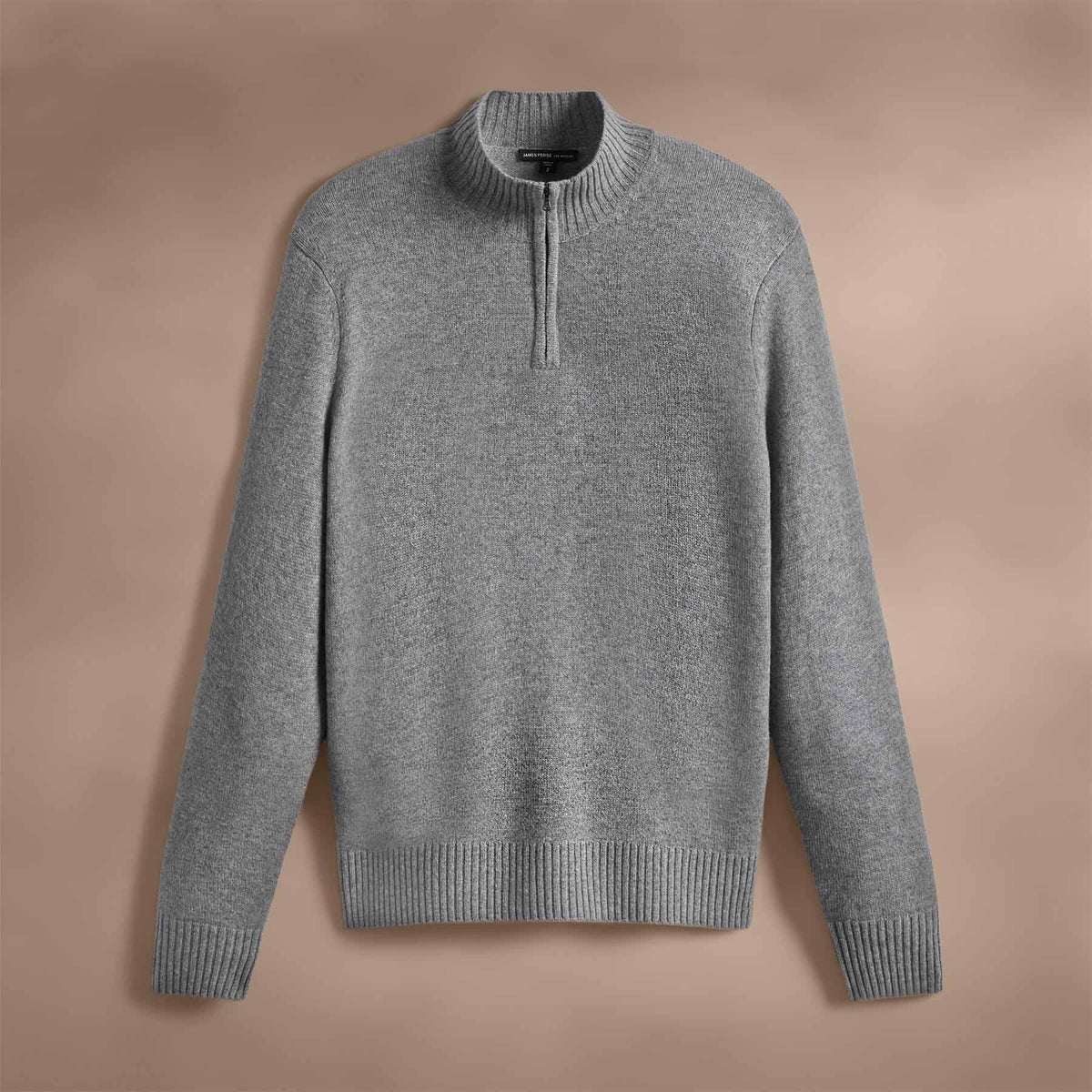 Recycled Cashmere Half Zip in Heather Grey | James Perse Los Angeles