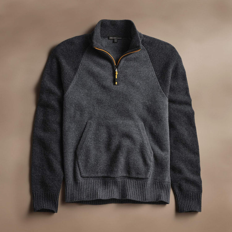 Cashmere Track Jacket  in Flannel/Coal | James Perse Los Angeles